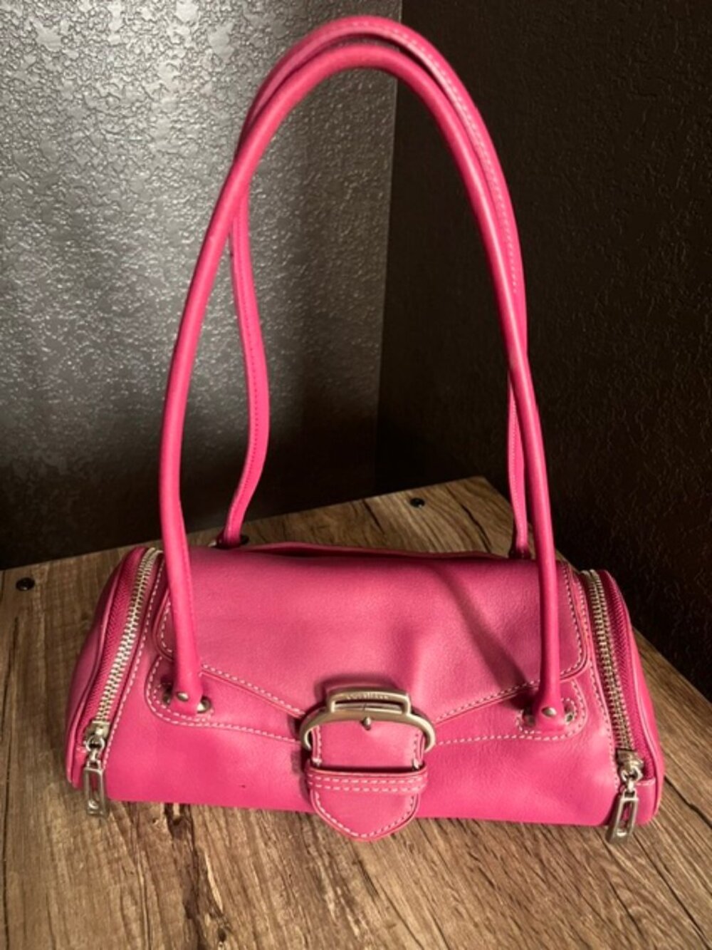 Cole Haan Alexa Leather Fuschia Handbag
